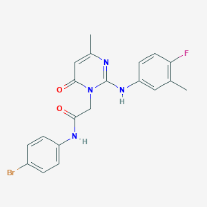 molecular formula C20H18BrFN4O2 B12495549 N-(4-bromophenyl)-2-{2-[(4-fluoro-3-methylphenyl)amino]-4-methyl-6-oxopyrimidin-1(6H)-yl}acetamide 