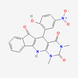 molecular formula C22H16N4O6 B12495573 2-(2-hydroxy-5-nitrophenyl)-5,7-dimethyl-5,7,9-triazatetracyclo[8.7.0.03,8.011,16]heptadeca-1(10),3(8),11,13,15-pentaene-4,6,17-trione 