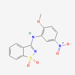 N-(2-methoxy-5-nitrophenyl)-1,2-benzothiazol-3-amine 1,1-dioxide