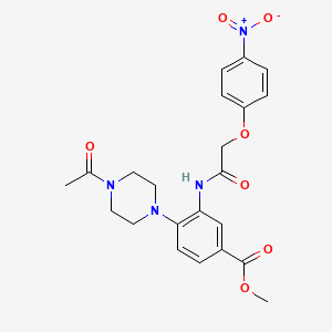 molecular formula C22H24N4O7 B12495610 Methyl 4-(4-acetylpiperazin-1-yl)-3-{[(4-nitrophenoxy)acetyl]amino}benzoate 