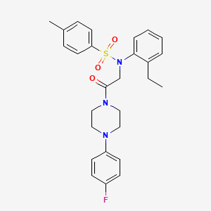 molecular formula C27H30FN3O3S B12495615 N-(2-ethylphenyl)-N-{2-[4-(4-fluorophenyl)piperazin-1-yl]-2-oxoethyl}-4-methylbenzenesulfonamide 