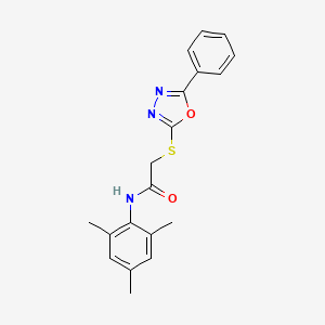 2-[(5-phenyl-1,3,4-oxadiazol-2-yl)sulfanyl]-N-(2,4,6-trimethylphenyl)acetamide