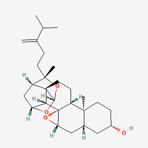 molecular formula C28H42O4 B1249563 (1S,2S,5R,6S,9S,11R,13S,15S,16S,17R,19S,21S)-6,21-dimethyl-21-(4-methyl-3-methylidenepentyl)-14,18,20-trioxaheptacyclo[15.4.1.02,16.02,19.05,15.06,11.013,15]docosan-9-ol 