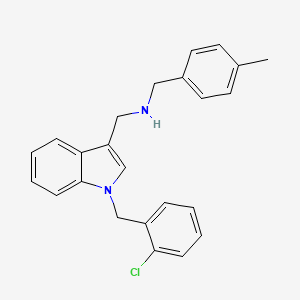 molecular formula C24H23ClN2 B12495665 1-[1-(2-chlorobenzyl)-1H-indol-3-yl]-N-(4-methylbenzyl)methanamine 