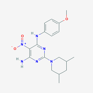 2-(3,5-dimethylpiperidin-1-yl)-N-(4-methoxyphenyl)-5-nitropyrimidine-4,6-diamine