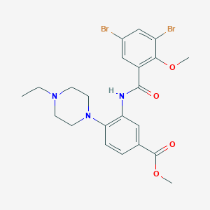 Methyl 3-{[(3,5-dibromo-2-methoxyphenyl)carbonyl]amino}-4-(4-ethylpiperazin-1-yl)benzoate