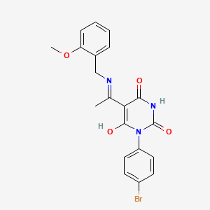 (5E)-1-(4-bromophenyl)-5-{1-[(2-methoxybenzyl)amino]ethylidene}pyrimidine-2,4,6(1H,3H,5H)-trione