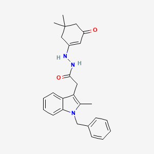 2-(1-benzyl-2-methyl-1H-indol-3-yl)-N'-[(1Z)-3-hydroxy-5,5-dimethylcyclohex-2-en-1-ylidene]acetohydrazide