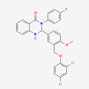 2-{3-[(2,4-dichlorophenoxy)methyl]-4-methoxyphenyl}-3-(4-fluorophenyl)-2,3-dihydroquinazolin-4(1H)-one