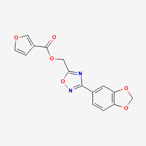 [3-(1,3-Benzodioxol-5-yl)-1,2,4-oxadiazol-5-yl]methyl furan-3-carboxylate