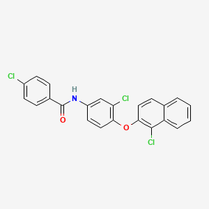 molecular formula C23H14Cl3NO2 B12495816 4-chloro-N-{3-chloro-4-[(1-chloronaphthalen-2-yl)oxy]phenyl}benzamide 