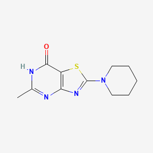 molecular formula C11H14N4OS B12495825 5-methyl-2-(piperidin-1-yl)[1,3]thiazolo[4,5-d]pyrimidin-7(6H)-one 