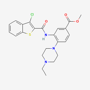 molecular formula C23H24ClN3O3S B12495838 Methyl 3-{[(3-chloro-1-benzothiophen-2-yl)carbonyl]amino}-4-(4-ethylpiperazin-1-yl)benzoate 