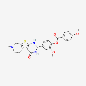 [2-methoxy-4-(11-methyl-3-oxo-8-thia-4,6,11-triazatricyclo[7.4.0.02,7]trideca-1(9),2(7)-dien-5-yl)phenyl] 4-methoxybenzoate