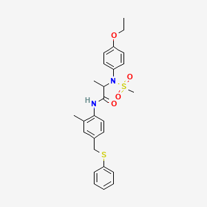 N~2~-(4-ethoxyphenyl)-N-{2-methyl-4-[(phenylsulfanyl)methyl]phenyl}-N~2~-(methylsulfonyl)alaninamide