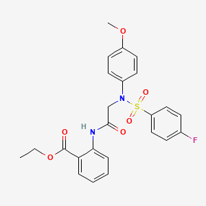 ethyl 2-({N-[(4-fluorophenyl)sulfonyl]-N-(4-methoxyphenyl)glycyl}amino)benzoate