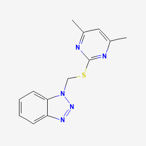 molecular formula C13H13N5S B12495945 1-{[(4,6-dimethylpyrimidin-2-yl)sulfanyl]methyl}-1H-benzotriazole 