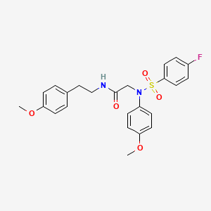 molecular formula C24H25FN2O5S B12495973 N~2~-[(4-fluorophenyl)sulfonyl]-N~2~-(4-methoxyphenyl)-N-[2-(4-methoxyphenyl)ethyl]glycinamide 