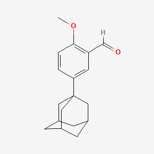 molecular formula C18H22O2 B12495983 2-Methoxy-5-[(3s,5s,7s)-tricyclo[3.3.1.1~3,7~]dec-1-yl]benzaldehyde 