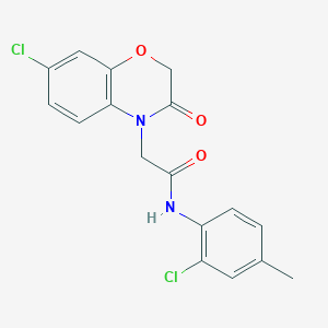 molecular formula C17H14Cl2N2O3 B12495992 N-(2-chloro-4-methylphenyl)-2-(7-chloro-3-oxo-2,3-dihydro-4H-1,4-benzoxazin-4-yl)acetamide 