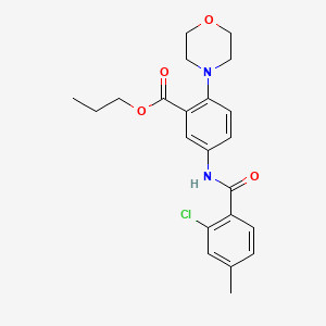 molecular formula C22H25ClN2O4 B12496010 Propyl 5-{[(2-chloro-4-methylphenyl)carbonyl]amino}-2-(morpholin-4-yl)benzoate 