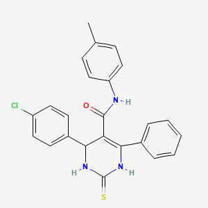 6-(4-chlorophenyl)-N-(4-methylphenyl)-4-phenyl-2-sulfanyl-1,6-dihydropyrimidine-5-carboxamide