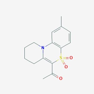 1-(2-Methyl-5,5-dioxido-7,8,9,10-tetrahydropyrido[2,1-c][1,4]benzothiazin-6-yl)ethanone