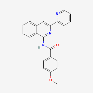 molecular formula C22H17N3O2 B1249608 4-methoxy-N-(3-(pyridin-2-yl)isoquinolin-1-yl)benzamide 