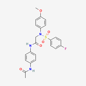 N-[4-(acetylamino)phenyl]-N~2~-[(4-fluorophenyl)sulfonyl]-N~2~-(4-methoxyphenyl)glycinamide