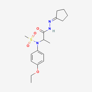 N-[1-(2-cyclopentylidenehydrazinyl)-1-oxopropan-2-yl]-N-(4-ethoxyphenyl)methanesulfonamide (non-preferred name)