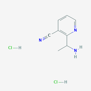 molecular formula C8H11Cl2N3 B12496131 2-(1-Aminoethyl)pyridine-3-carbonitrile dihydrochloride 