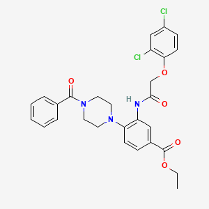 Ethyl 3-{[(2,4-dichlorophenoxy)acetyl]amino}-4-[4-(phenylcarbonyl)piperazin-1-yl]benzoate