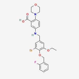 5-({3-Bromo-5-ethoxy-4-[(2-fluorobenzyl)oxy]benzyl}amino)-2-(morpholin-4-yl)benzoic acid