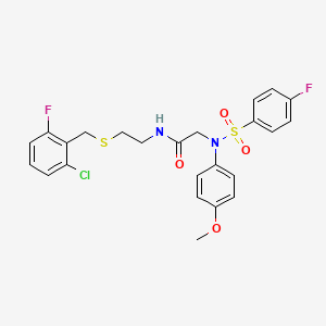 N-{2-[(2-chloro-6-fluorobenzyl)sulfanyl]ethyl}-N~2~-[(4-fluorophenyl)sulfonyl]-N~2~-(4-methoxyphenyl)glycinamide