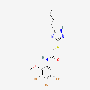 2-[(5-butyl-4H-1,2,4-triazol-3-yl)sulfanyl]-N-(3,4,5-tribromo-2-methoxyphenyl)acetamide