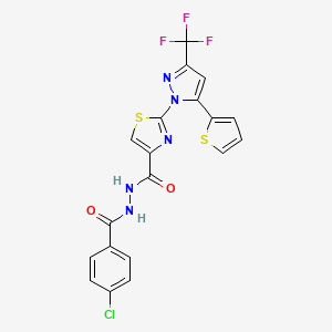 N'-[(4-chlorophenyl)carbonyl]-2-[5-(thiophen-2-yl)-3-(trifluoromethyl)-1H-pyrazol-1-yl]-1,3-thiazole-4-carbohydrazide