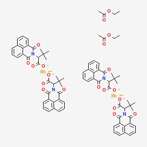 molecular formula C80H80N4O20Rh2 B12496196 2-(1,3-Dioxobenzo[de]isoquinolin-2-yl)-3,3-dimethylbutanoate;ethyl acetate;rhodium(2+) 