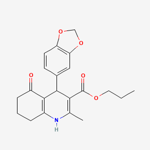 Propyl 4-(1,3-benzodioxol-5-yl)-2-methyl-5-oxo-1,4,5,6,7,8-hexahydroquinoline-3-carboxylate