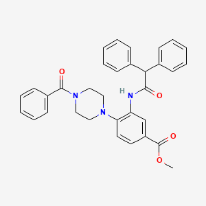 molecular formula C33H31N3O4 B12496220 Methyl 3-[(diphenylacetyl)amino]-4-[4-(phenylcarbonyl)piperazin-1-yl]benzoate 