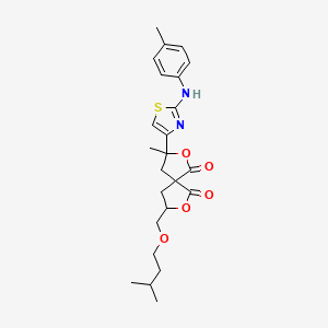 3-Methyl-8-[(3-methylbutoxy)methyl]-3-{2-[(4-methylphenyl)amino]-1,3-thiazol-4-yl}-2,7-dioxaspiro[4.4]nonane-1,6-dione