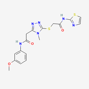 2-[(5-{2-[(3-methoxyphenyl)amino]-2-oxoethyl}-4-methyl-4H-1,2,4-triazol-3-yl)sulfanyl]-N-(1,3-thiazol-2-yl)acetamide