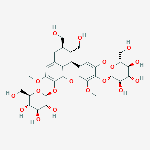 molecular formula C34H48O18 B1249624 (+)-lyoniresinol 4,4'-bis-O-beta-D-glucopyranoside 