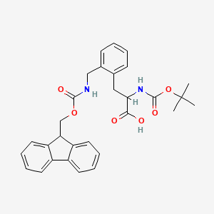 molecular formula C30H32N2O6 B12496261 2-[(Tert-butoxycarbonyl)amino]-3-[2-({[(9H-fluoren-9-ylmethoxy)carbonyl]amino}methyl)phenyl]propanoic acid 