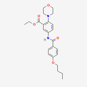 molecular formula C24H30N2O5 B12496274 Ethyl 5-{[(4-butoxyphenyl)carbonyl]amino}-2-(morpholin-4-yl)benzoate 