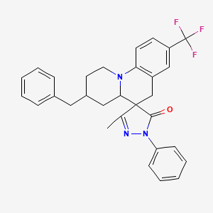 3'-Benzyl-5-methyl-2-phenyl-8'-(trifluoromethyl)-1',2',3',4',4'A,6'-hexahydrospiro[pyrazole-4,5'-pyrido[1,2-A]quinolin]-3-one