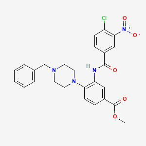 molecular formula C26H25ClN4O5 B12496314 Methyl 4-(4-benzylpiperazin-1-yl)-3-{[(4-chloro-3-nitrophenyl)carbonyl]amino}benzoate 