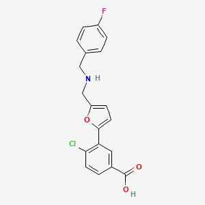 4-Chloro-3-(5-{[(4-fluorobenzyl)amino]methyl}furan-2-yl)benzoic acid