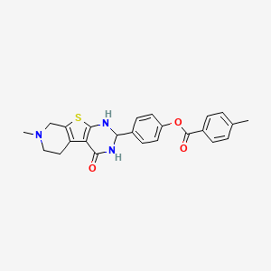 [4-(11-methyl-3-oxo-8-thia-4,6,11-triazatricyclo[7.4.0.02,7]trideca-1(9),2(7)-dien-5-yl)phenyl] 4-methylbenzoate