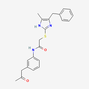 2-[(5-benzyl-4-methyl-1H-imidazol-2-yl)sulfanyl]-N-[3-(2-oxopropyl)phenyl]acetamide