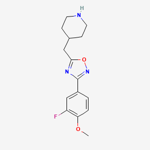 molecular formula C15H18FN3O2 B12496371 4-{[3-(3-Fluoro-4-methoxyphenyl)-1,2,4-oxadiazol-5-yl]methyl}piperidine 